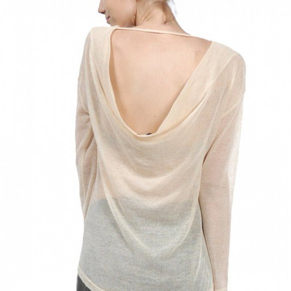 NWT RYU Wavy Stripe Scoop Back Sweater - Picture 5 of 5